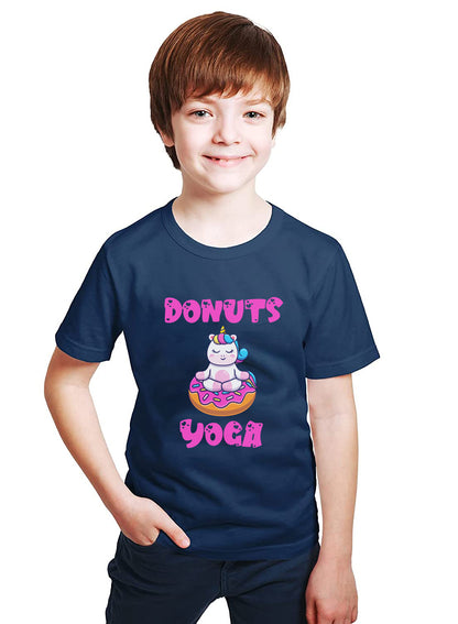 Donuts Yoga Kids Printed Round Neck Tshirt