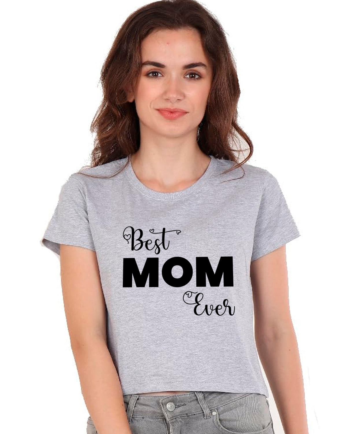 Adorable MOM Printed Womens Crop Top