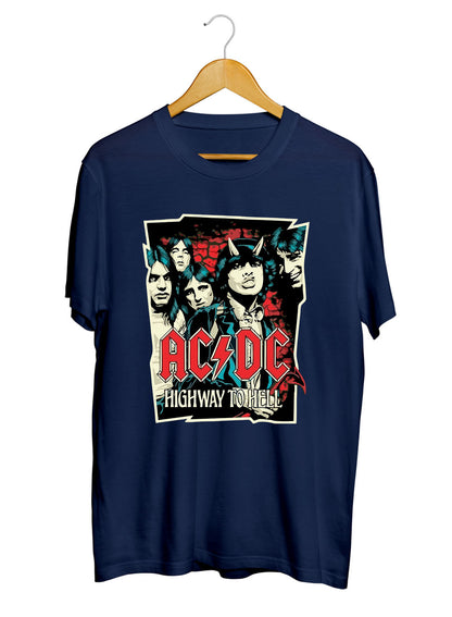 ACDC Highway to Hell Music Printed Unisex 100% Cotton Tshirt