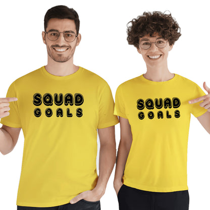 Boys Squad Goals Matching Printed Tshirts (Pack Of 2)