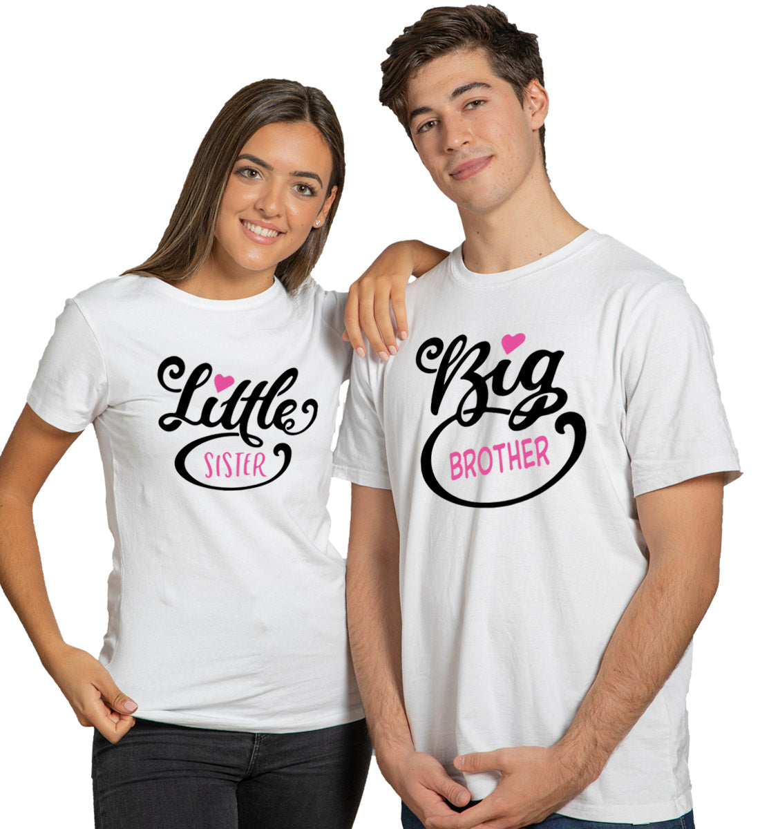 Big Brother - Little Sister Siblings Matching Printed Tshirts (Pack Of 2)