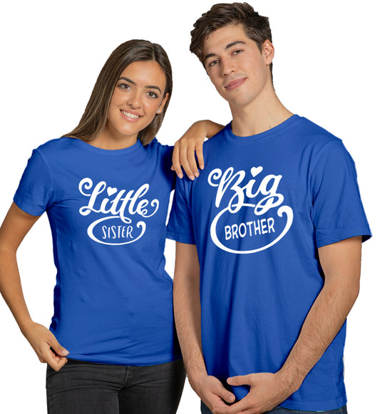 Big Brother - Little Sister Siblings Matching Printed Tshirts (Pack Of 2)