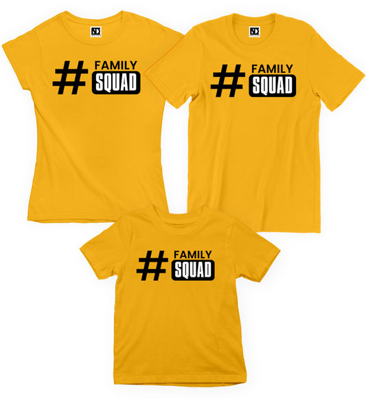 Family Squad Matching Printed Tshirts (Pack Of 3)
