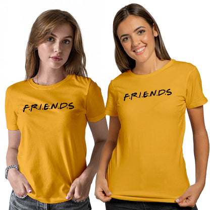 Friends Girls Crew - Matching Printed Tshirts (Pack Of 2)