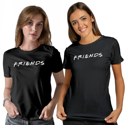 Friends Girls Crew - Matching Printed Tshirts (Pack Of 2)