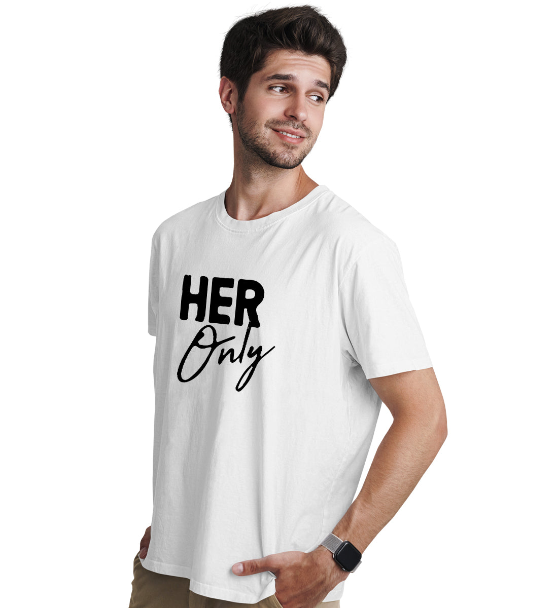 Her - His Couple Love Matching Printed Tshirts (Pack Of 2)