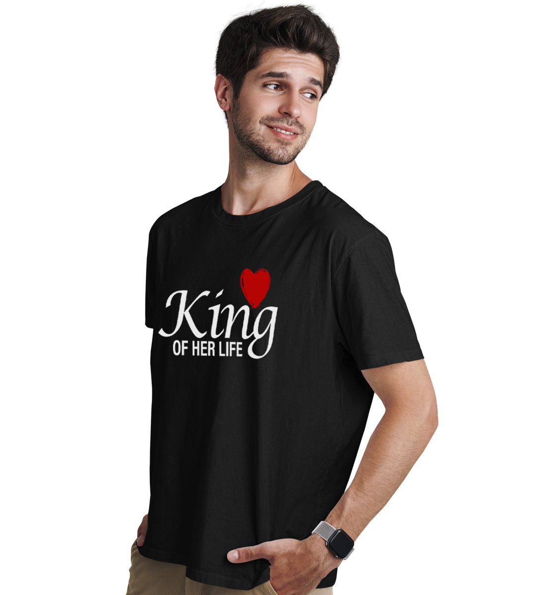 King Queen Couple Love Matching Printed Tshirts (Pack Of 2)