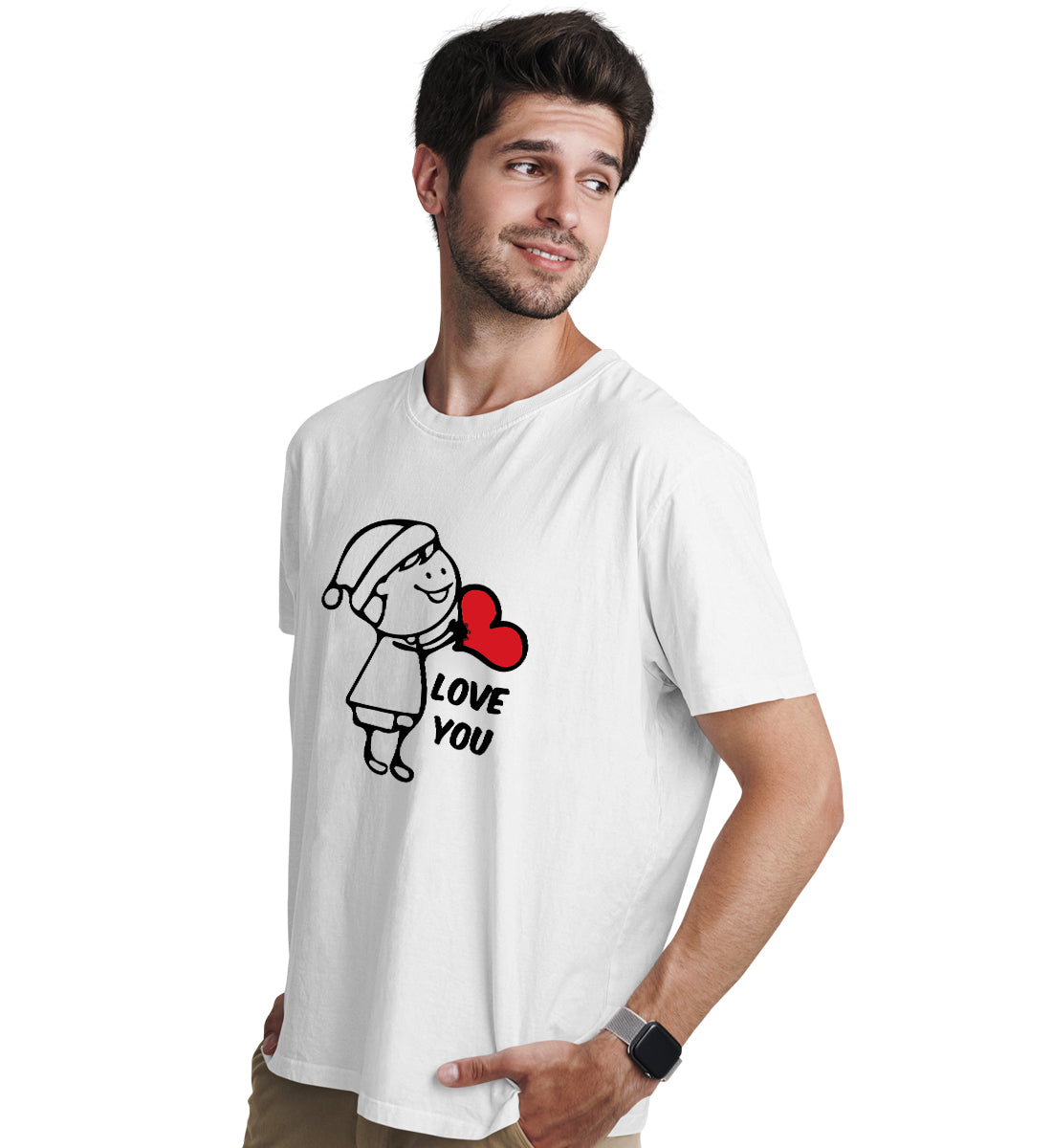 LOVE YOU Couple Love Matching Printed Tshirts (Pack Of 2)