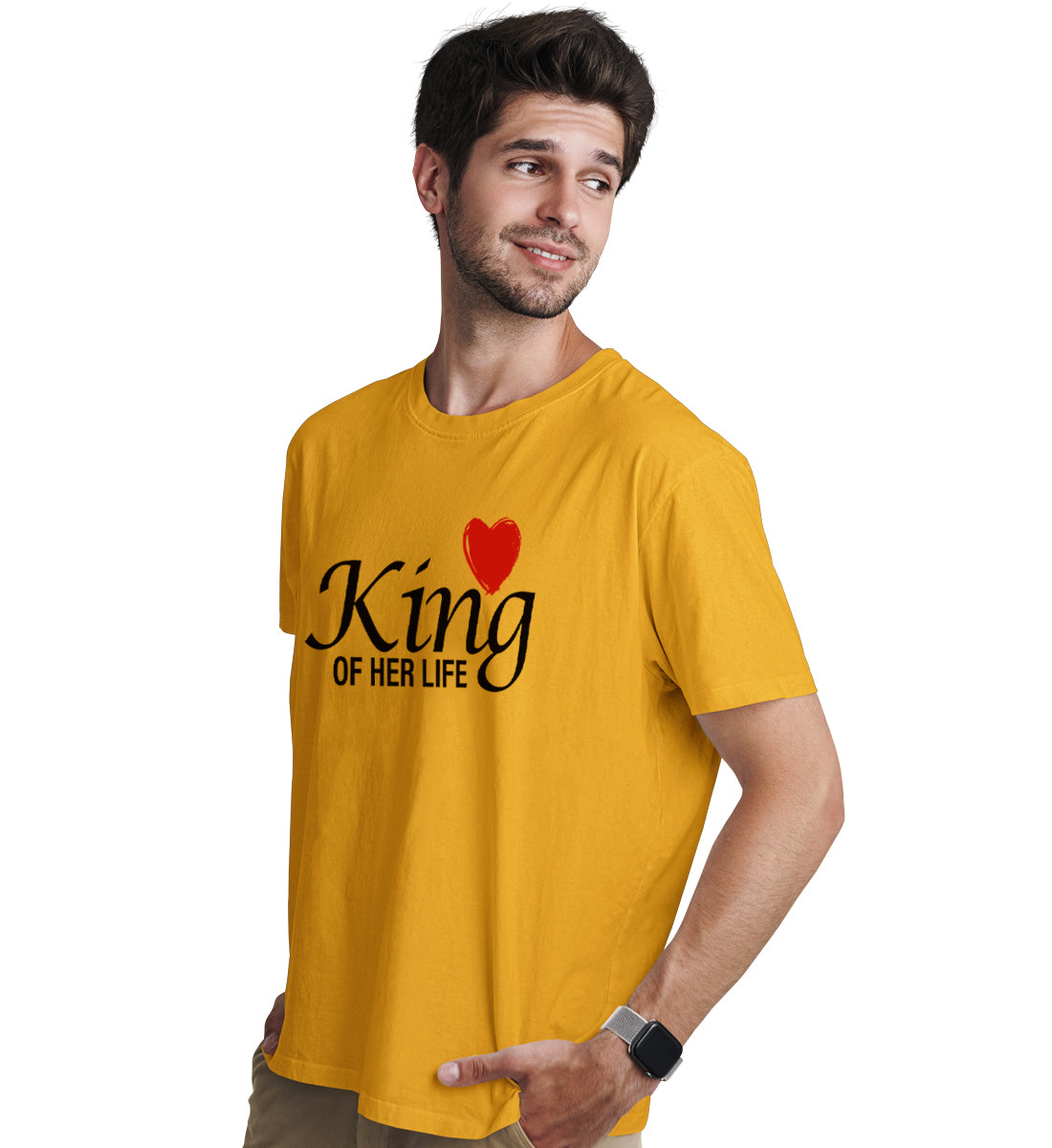 King Queen Couple Love Matching Printed Tshirts (Pack Of 2)