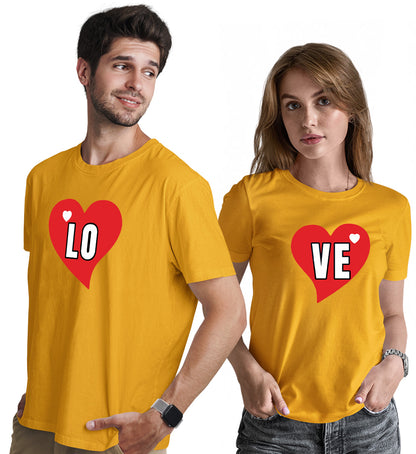 LOVE Couple Love Matching Printed Tshirts (Pack Of 2)