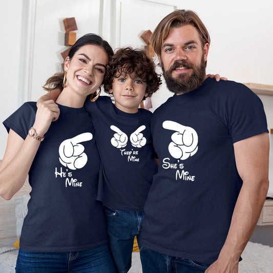 Mine Family Matching Printed Tshirts (Pack Of 3)