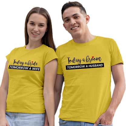 Pre Wedding  Couple Matching Printed Tshirts (Pack Of 2)