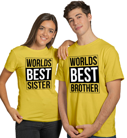 Best Brother - Sister Siblings Matching Printed Tshirts (Pack Of 2)