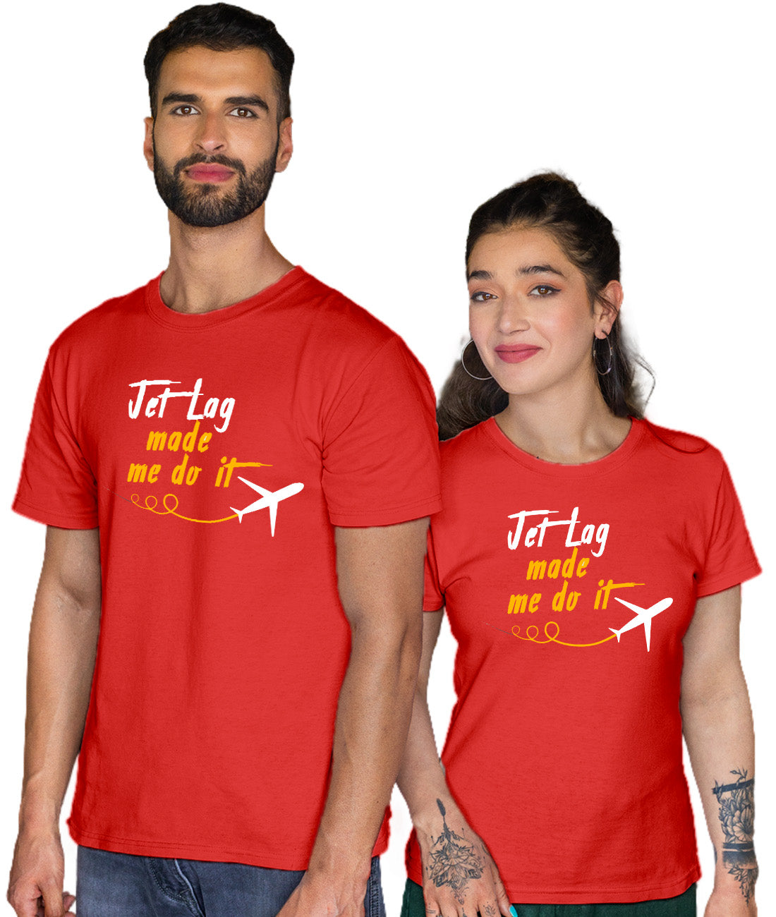 Vacation Couple Matching Printed Tshirts (Pack Of 2)