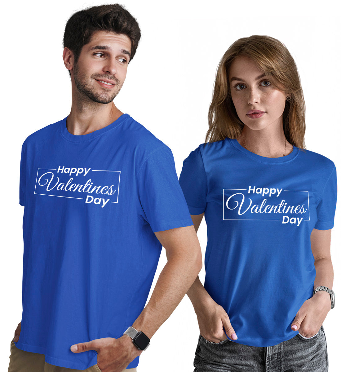 Valentines Couple Matching Printed Tshirts (Pack Of 2)