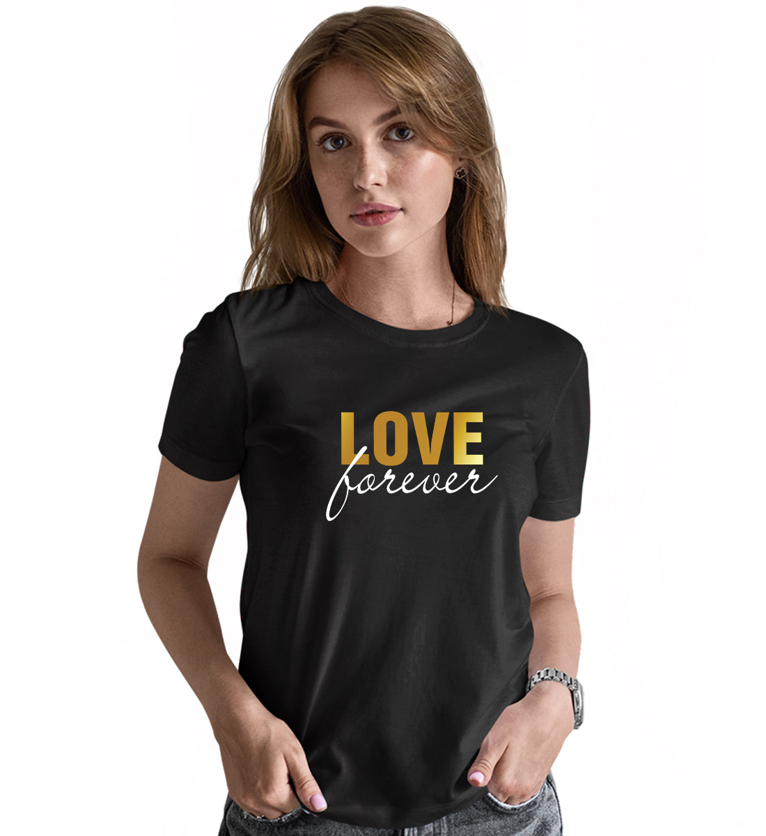 LOVE Forever Couple Matching Printed Tshirts (Pack Of 2)