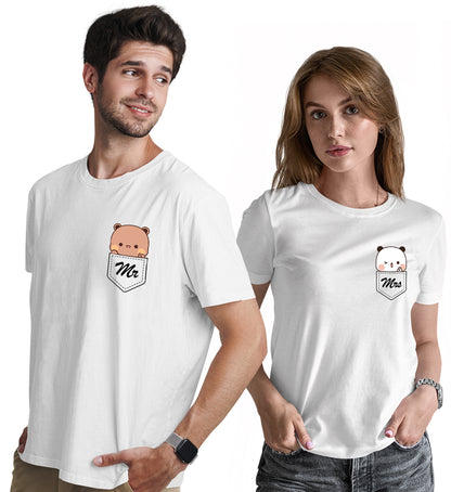 Pocket Printed Couple Love Matching Printed Tshirts (Pack Of 2)